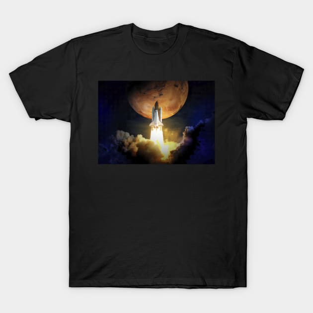 Space shuttle - liftoff T-Shirt by Synthwave1950